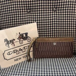 Coach Madison wristlet, limited edition in a  pleated satin design